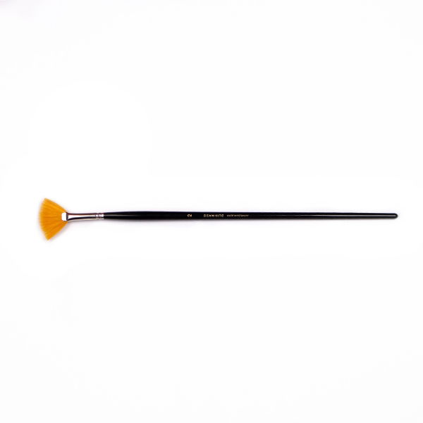 BSYSF2 Golden Synthetic Fan Brush Size 2