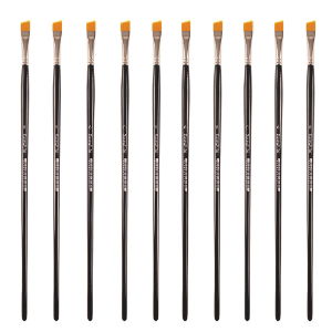 Golden Synthetic Angled - Size 8 - Value Pack of 10 brushes BSYSA8P