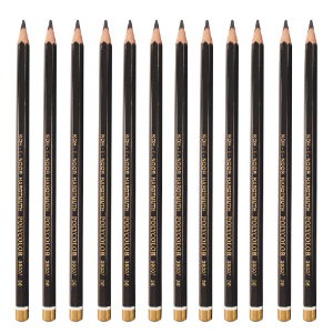 12 Coloured Polycolor Pencils - Black DACPEN12B