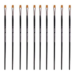 Golden Synthetic Brush - Flat Size 8 - Value Pack of 10 brushes BSYS8P