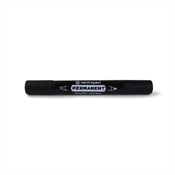 Centropen Twin-Tip Permanent Black Marker Pens Pack of 10